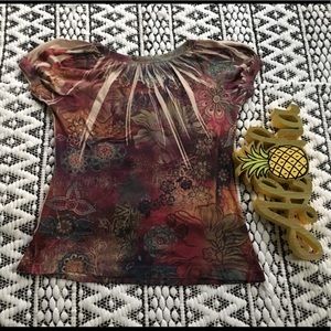 Petite Sophisticate Tops - Petite Sophisticate Colorful Short Sleeve Top Petite Sophisticate Tops - Petite Sophisticate Colorful Short Sleeve Top